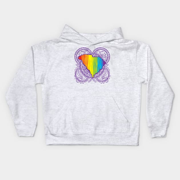 South Carolina Mandala Pride Kids Hoodie by Manfish Inc.